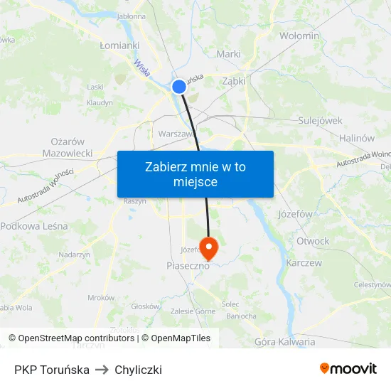 PKP Toruńska to Chyliczki map