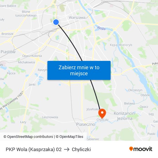 PKP Wola (Kasprzaka) 02 to Chyliczki map