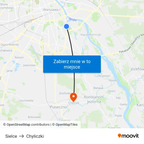 Sielce to Chyliczki map