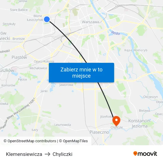 Klemensiewicza to Chyliczki map