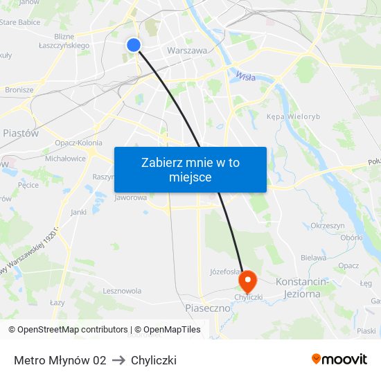 Metro Młynów 02 to Chyliczki map