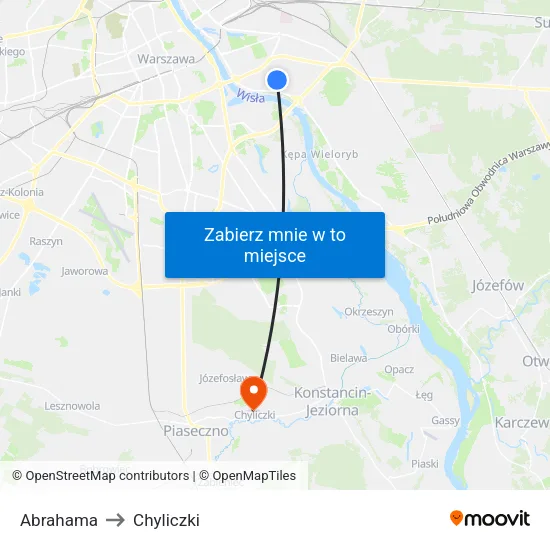 Abrahama to Chyliczki map