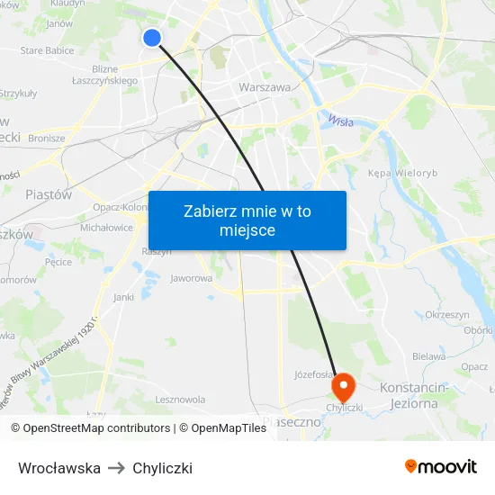 Wrocławska to Chyliczki map