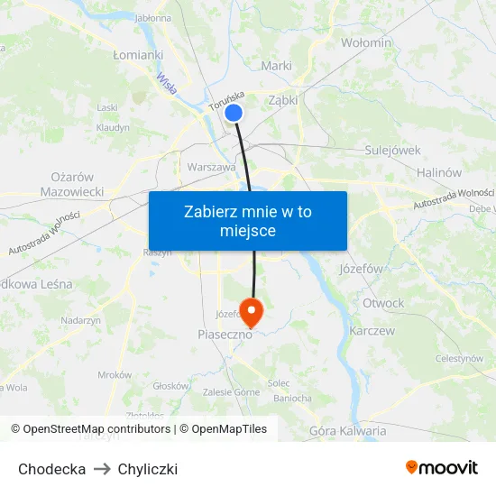 Chodecka to Chyliczki map