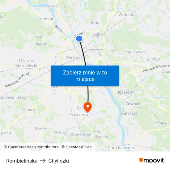 Rembielińska to Chyliczki map