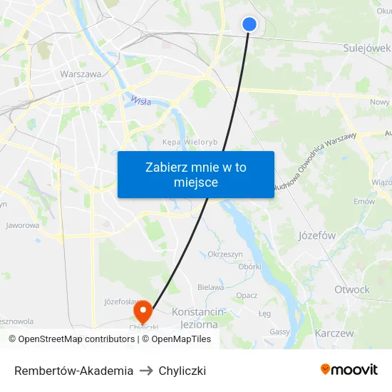 Rembertów - Akademia to Chyliczki map