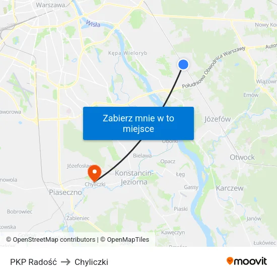 PKP Radość to Chyliczki map