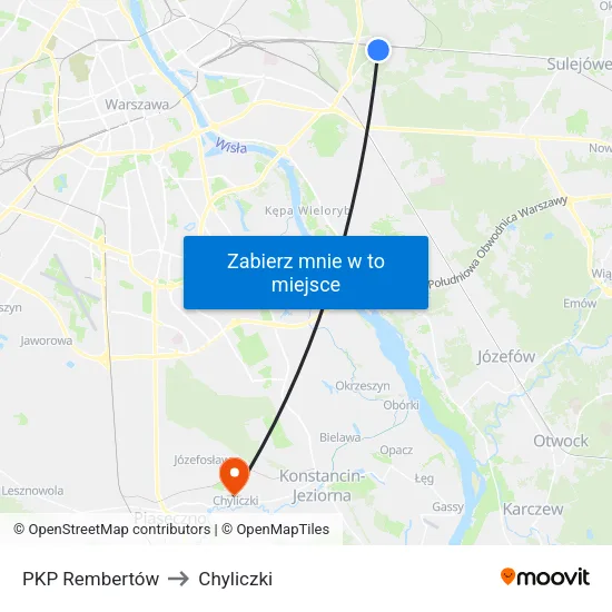 PKP Rembertów to Chyliczki map