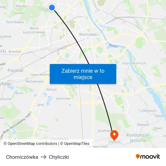 Chomiczówka to Chyliczki map