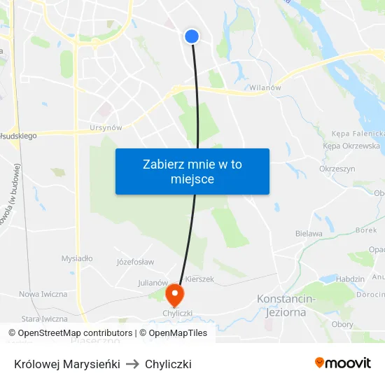 Królowej Marysieńki to Chyliczki map