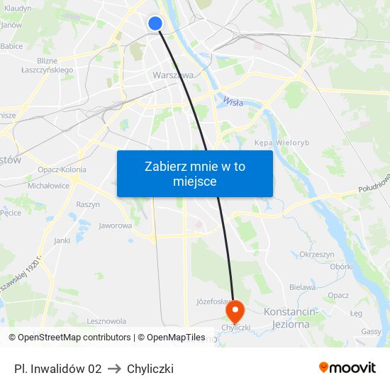 Pl. Inwalidów to Chyliczki map