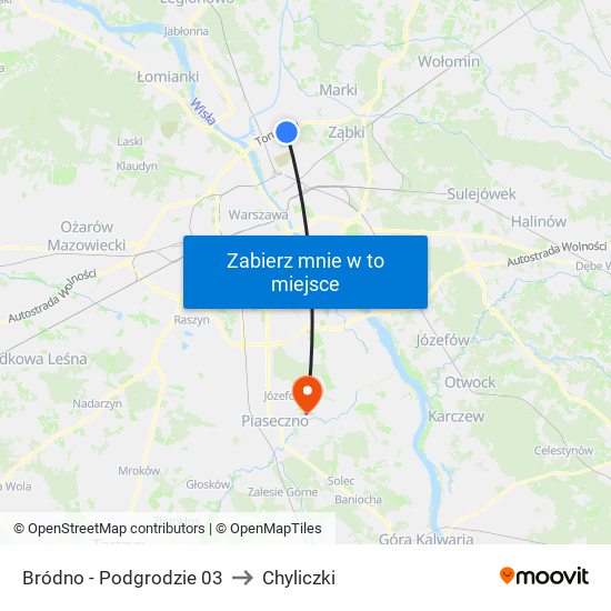 Bródno - Podgrodzie 03 to Chyliczki map