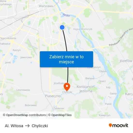 Al. Witosa to Chyliczki map