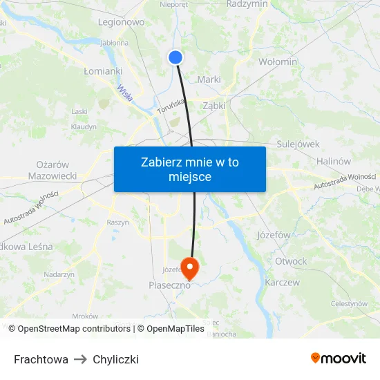 Frachtowa to Chyliczki map