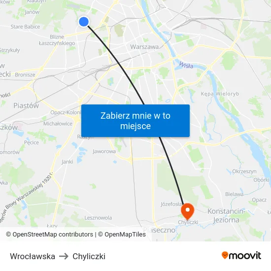Wrocławska to Chyliczki map