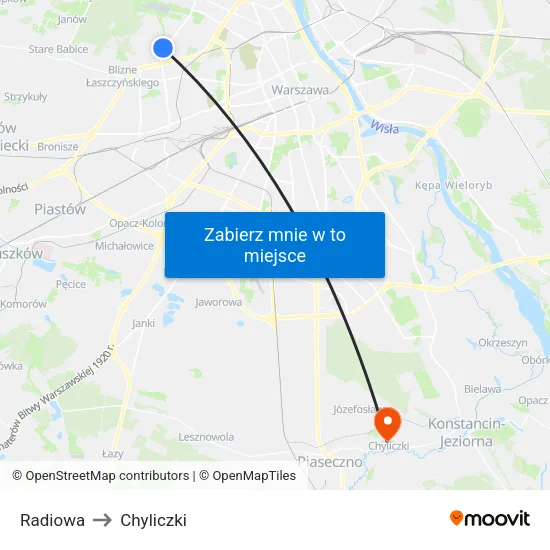 Radiowa to Chyliczki map