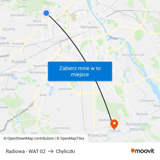 Radiowa - WAT 02 to Chyliczki map