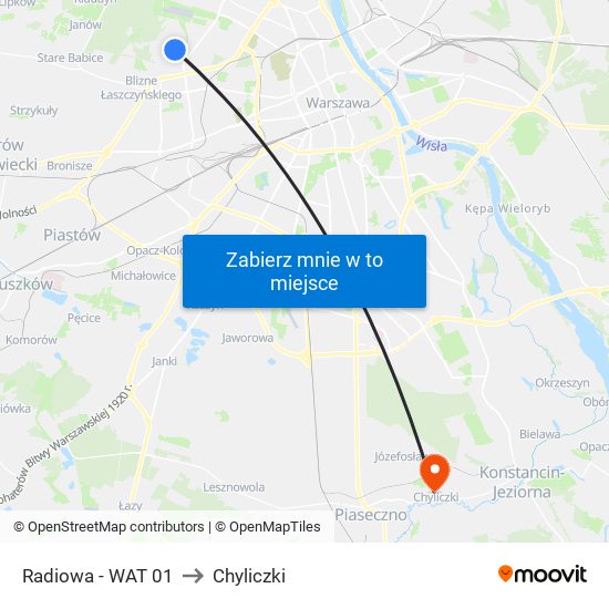 Radiowa - WAT 01 to Chyliczki map