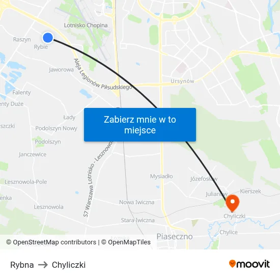Rybna to Chyliczki map