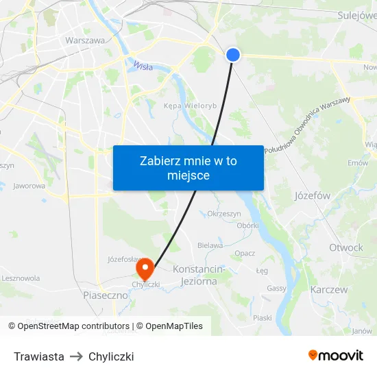 Trawiasta to Chyliczki map
