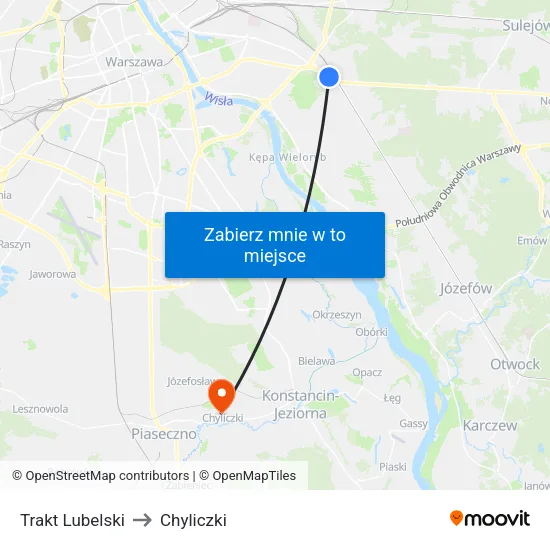 Trakt Lubelski to Chyliczki map