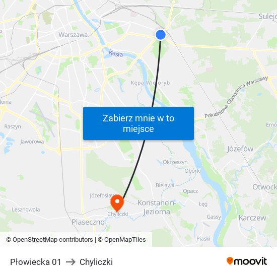 Płowiecka 01 to Chyliczki map