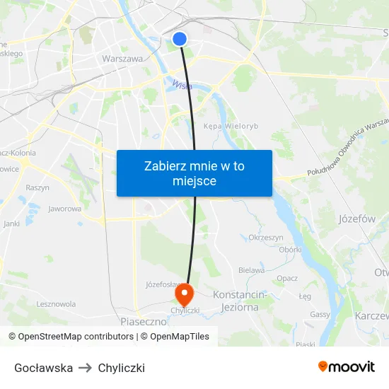 Gocławska to Chyliczki map