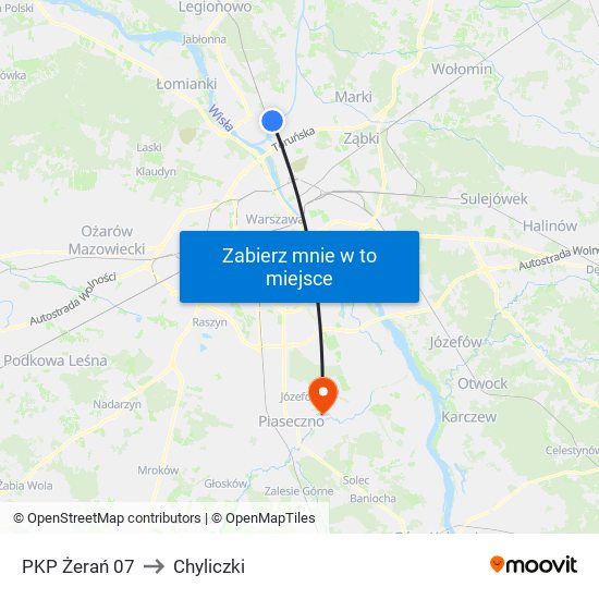 PKP Żerań 07 to Chyliczki map