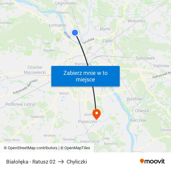 Białołęka - Ratusz 02 to Chyliczki map