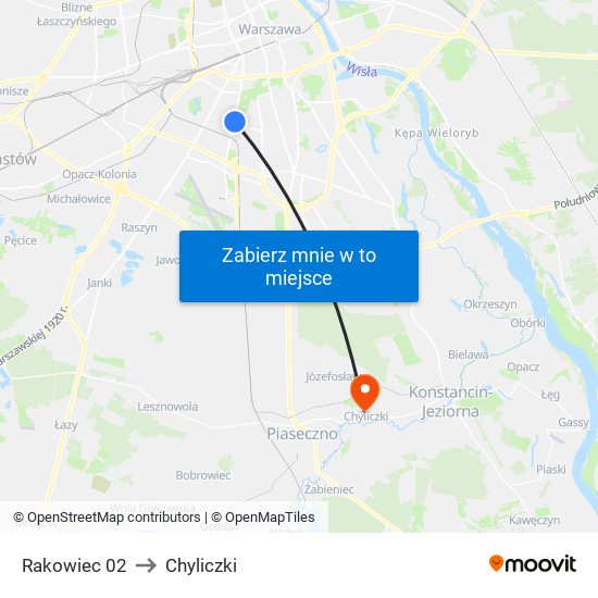 Rakowiec 02 to Chyliczki map