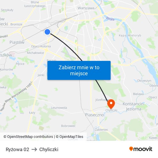 Ryżowa 02 to Chyliczki map