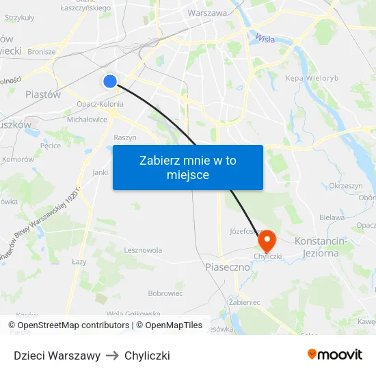 Dzieci Warszawy to Chyliczki map