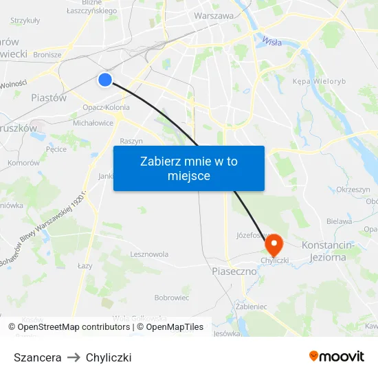 Szancera to Chyliczki map