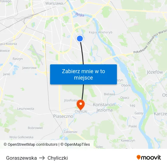 Goraszewska to Chyliczki map