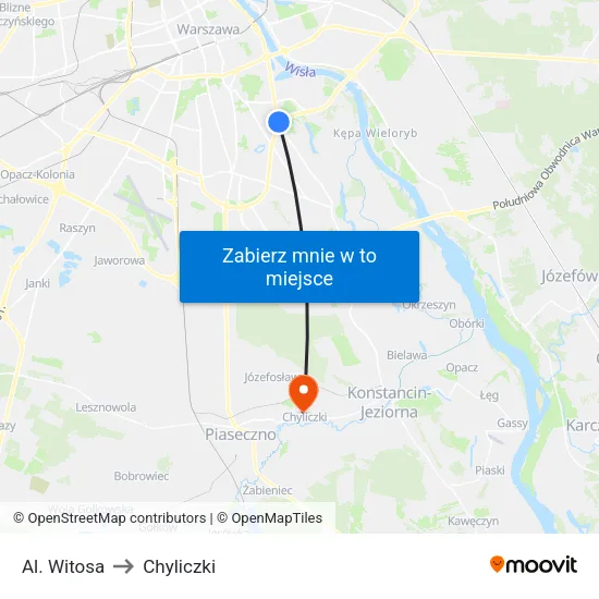 Al. Witosa to Chyliczki map