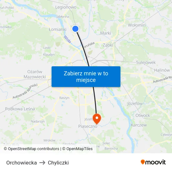 Orchowiecka to Chyliczki map