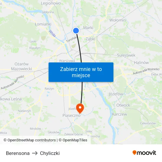 Berensona to Chyliczki map