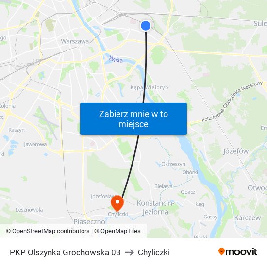 PKP Olszynka Grochowska 03 to Chyliczki map