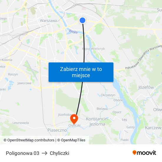 Poligonowa 03 to Chyliczki map