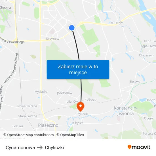 Cynamonowa to Chyliczki map