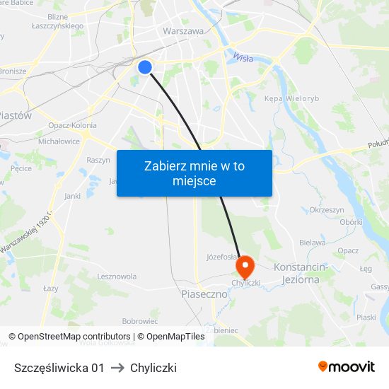 Szczęśliwicka 01 to Chyliczki map