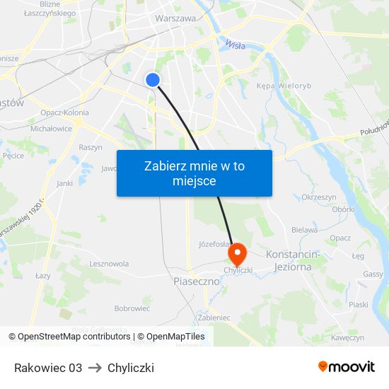 Rakowiec 03 to Chyliczki map