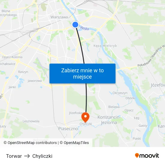 Torwar to Chyliczki map