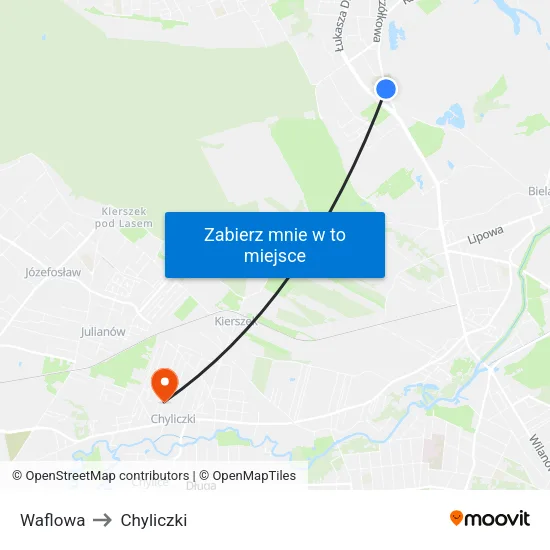 Waflowa to Chyliczki map
