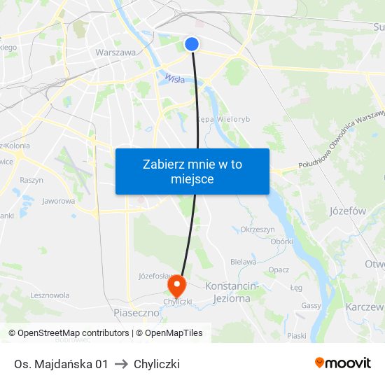 Os. Majdańska 01 to Chyliczki map