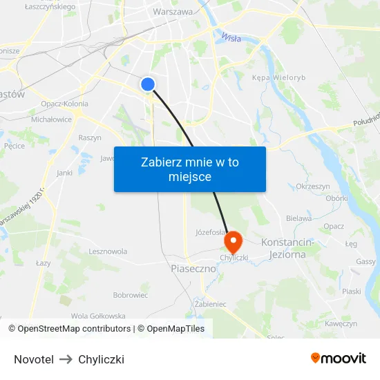 Novotel to Chyliczki map