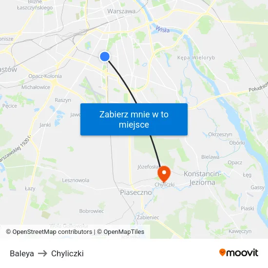 Baleya to Chyliczki map
