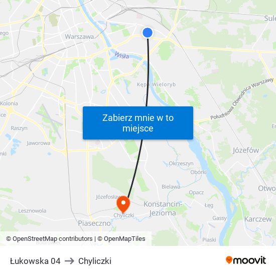 Łukowska to Chyliczki map