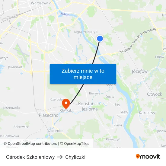 Ośrodek Szkoleniowy to Chyliczki map