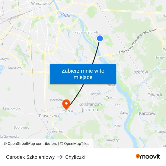 Ośrodek Szkoleniowy to Chyliczki map
